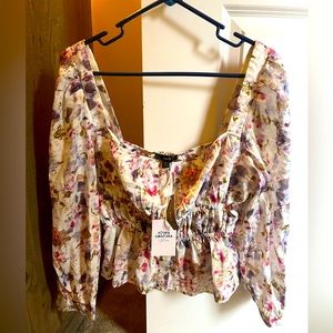 J.Crew floral peasant top